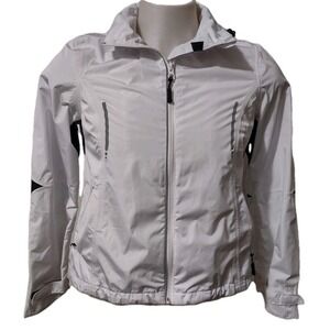 Windbreaker Jacket Nivo White Black Small Womens Gorp Core Athleisure Hooded Zip